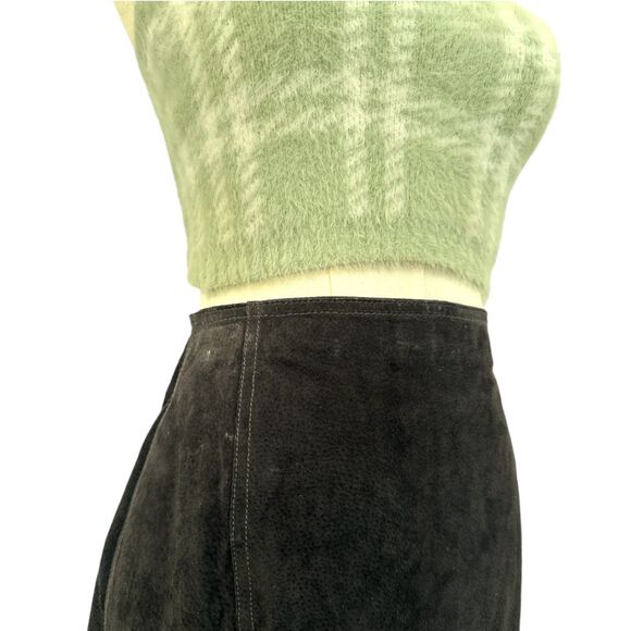 KENDALL & KYLIE Jrs XS Soft Lime Green & White Graphic Plaid Sweater Bandeau EUC - Picture 2 of 3